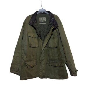 Barbour Sapper Jacket XXL Waxed Canvas Olive Green Thrashed Chore Barn Utility
